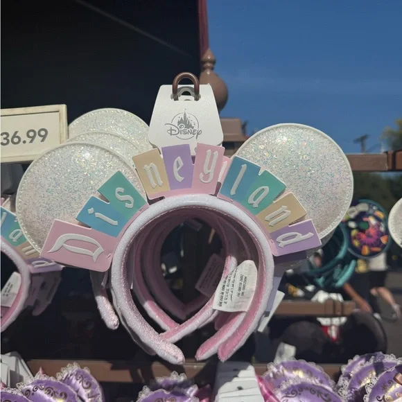 Disney Pastel Glitter Minnie Ear Headband with 'Disneyland' Lettering - Picture 3 of 3